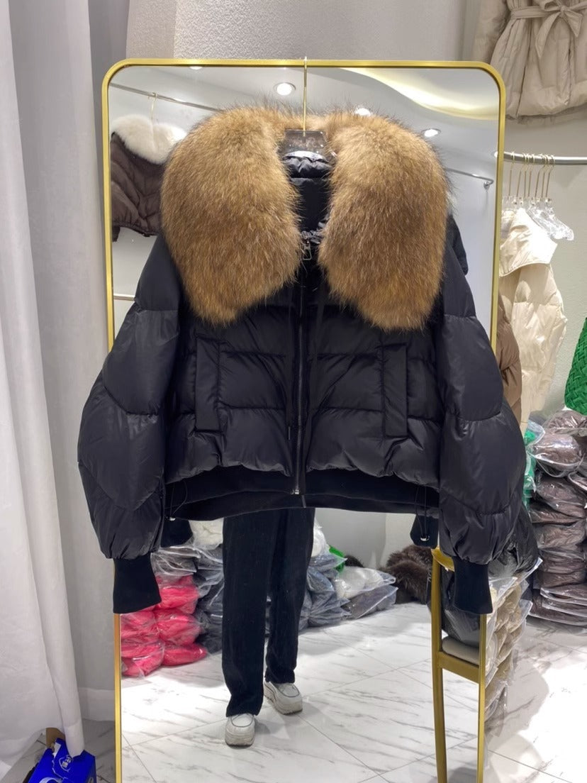 Elowen™ – Women’s Luxe Down Coat with Fur Trim