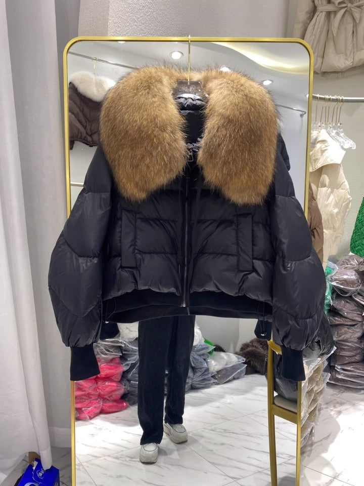 Elowen™ – Women’s Luxe Down Coat with Fur Trim