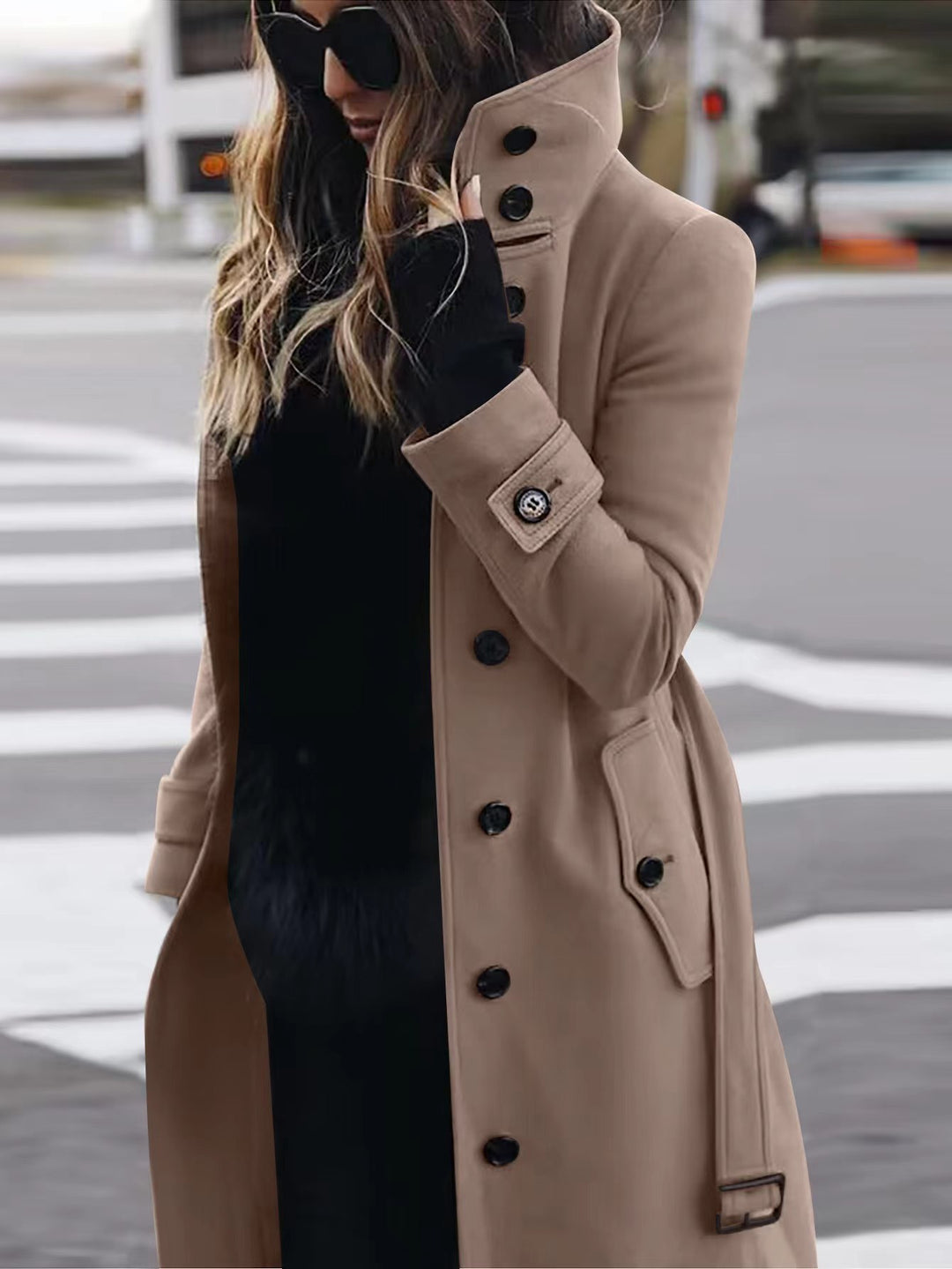 Serenelle™ – Long Woman Single-Breasted Wool Overcoat