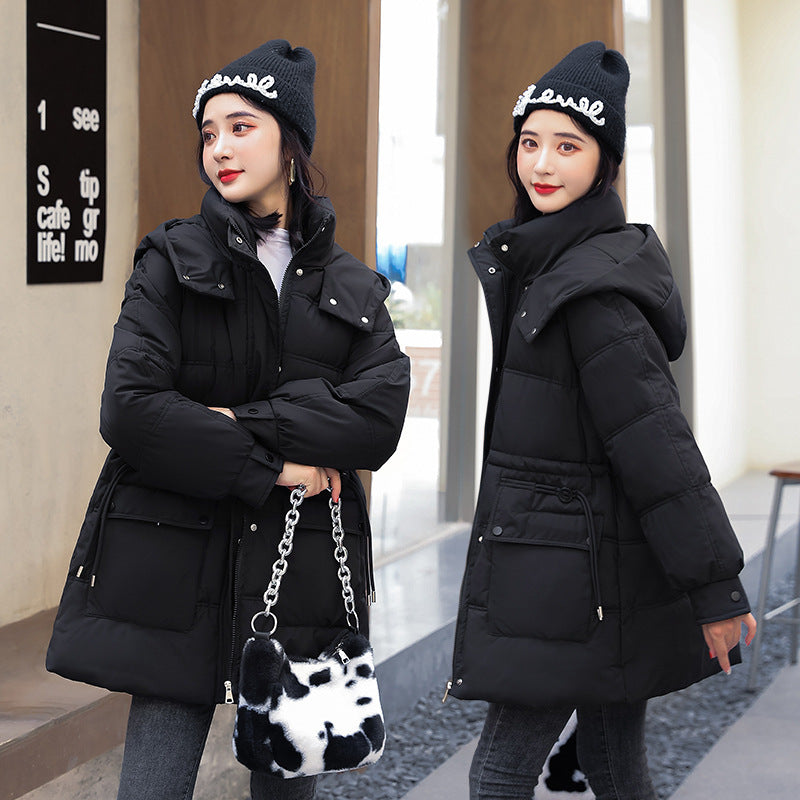 SnowLuxe | Hooded Drawstring Cotton-Padded Jacket Women