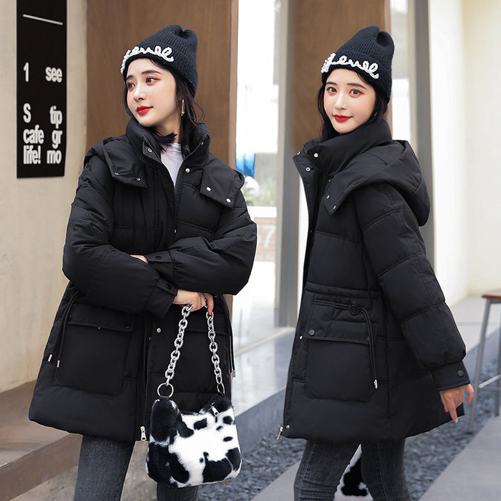 SnowLuxe | Hooded Drawstring Cotton-Padded Jacket Women