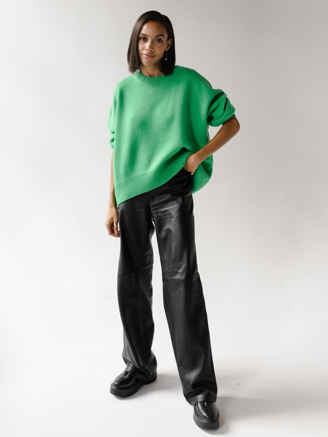 Elowen™ – Woman Check-Hem Knit Jumper Dress