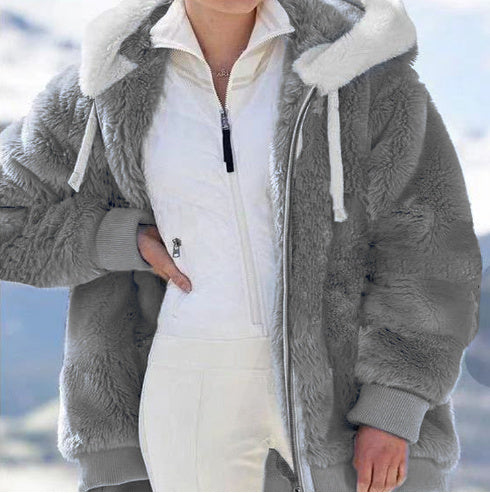 CozyLuxe™ | Women’s Plush Zip-Up Hooded Jacket