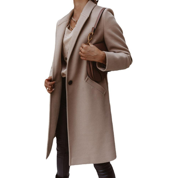 UrbanEase™ Women’s Wool Coat – Narrow Fit, Stand Lapel
