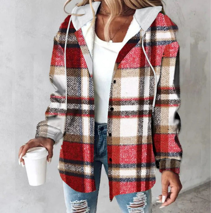 Tarta™ – Fashion Plaid Hooded Jacket with Pockets