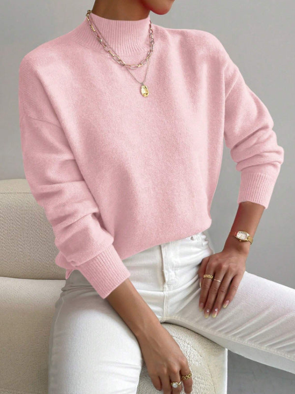 Serenelle™ – Woman Soft High Collar Knit Pullover