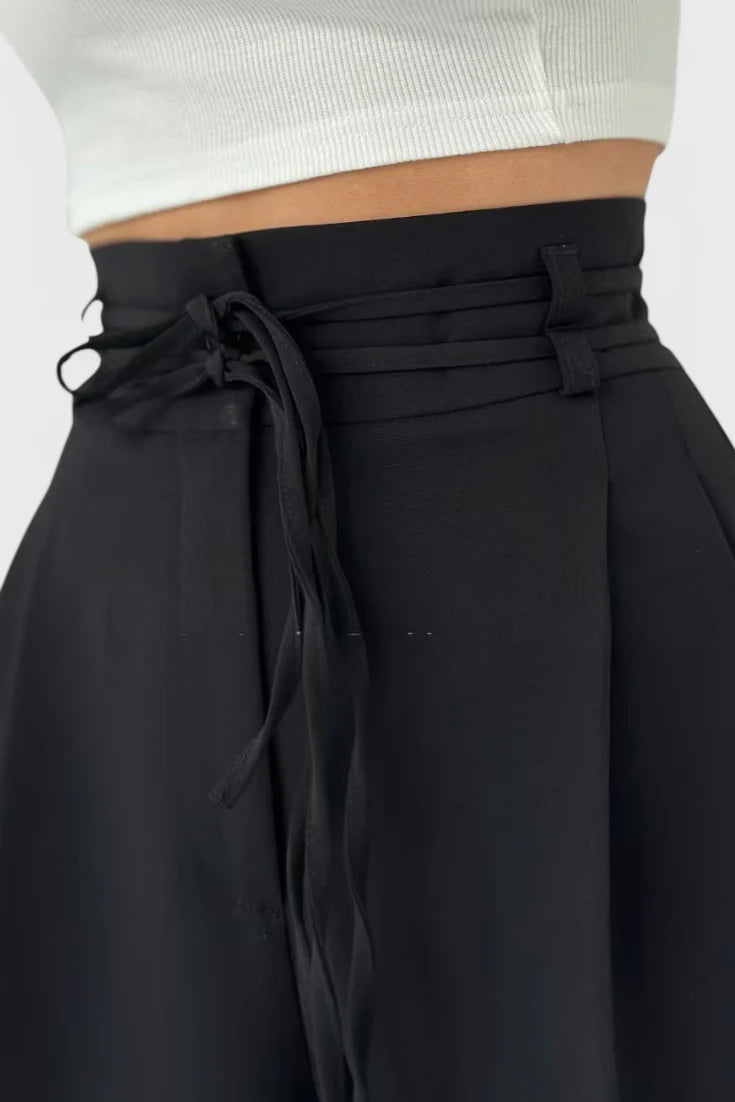 Caelina™ – Tailored Lace-Up Straight Pants