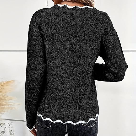 Sorina™ Relaxed V-Neck Jumper – Women’s Sweater