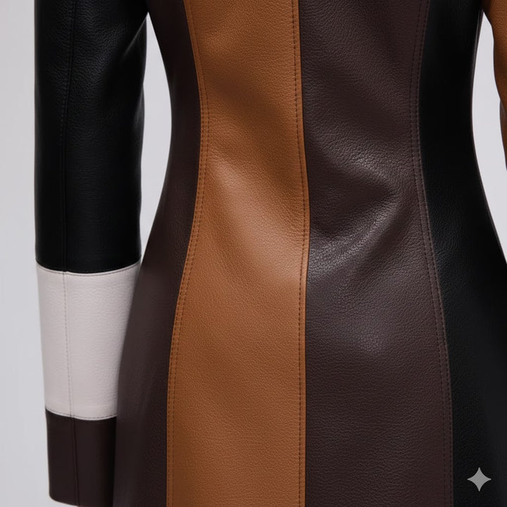 Arisette™ – Woman Retro Chic Leather Dress