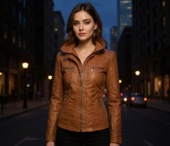 Vespera™ – Tailored Women Leather Jacket